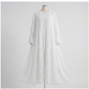 Abaya Elegante y Ecológica de Chifón, Conjunto de Dos Piezas Transpirable, Holgado y Antiarrugas, Ropa Modesta para Primavera, Verano, Ramadán y Eid - Product Image 1