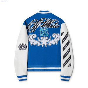 แจ็คเก็ต Varsity Letterman ปักลาย แจ็คเก็ตเบสบอลทรงบอมเบอร์ ตัวเสื้อทำจากผ้าขนสัตว์ แขนเสื้อทำจากหนัง สไตล์วิทยาลัย แฟชั่นสตรีทแวร์ - Product Image 5