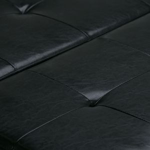 Mesa de centro Dover Square Midnight Black con almacenamiento, taburete y otomana elegantes, juego de taburete y otomana - Product Image 5
