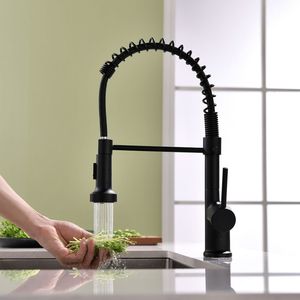 Rubinetto da Cucina Commerciale Monocomando Nero con Doccetta Estraibile per Lavello - Product Image 2