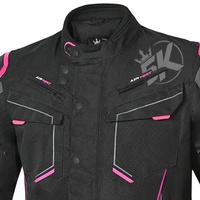 Veste de moto unisexe 5 Sports noire et rose, manches longues, coupe-vent, imperméable, anti-UV, respirante, toutes saisons, pour la course
