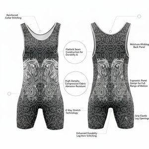 Ropa Deportiva para Exteriores, Singlet de Lucha Libre con Logotipo Personalizado, Compresión, Diseño Sublimado Personalizado, Trajes de Lucha Transpirables - Product Image 2