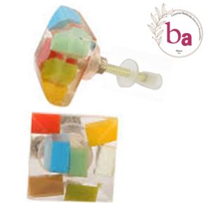 Boutons d'armoire de porte de tiroir en laiton résine carrée moderne et poignée de traction pour cuisine armoire commode salle de bain salon artisanat - Product Image 1