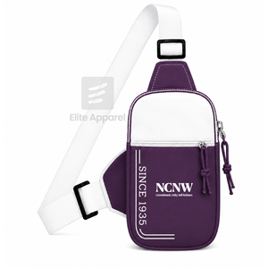 Riñonera Personalizada del Consejo NCNW con Logotipo Bordado en la Parte Delantera, Cierre de Cremallera Morado y Blanco, Uso Diario Informal para Mujer - Product Image 1
