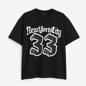 T-shirt imprimé graphique surdimensionné en coton lourd 100% pour hommes, logo personnalisé, manches courtes, t-shirts imprimés à motifs - Product Image 5