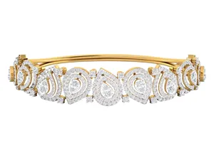 18K <b>Solid</b> Gold Lab Grown Diamond <b>Bracelet</b> 5ct Brilliant Royal Swirl Cuff Bangle IGI Certified Vintage Bridal Jewelry 29g Custom - Product Image 2