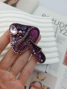 Handmade Embroidery Beaded Brooch with <b>Sequins</b> Pearls and Decorative Beads Unique Artisan Embroidery Beaded Brooch for Fashion L - Product Image 3