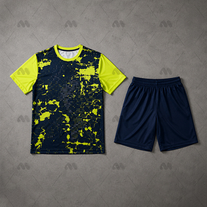 Ensemble de maillots de football personnalisés avec logo, polyester, sublimation, uniforme de football, maillot à manches courtes et short, vêtements d'équipe pour adultes - Product Image 6