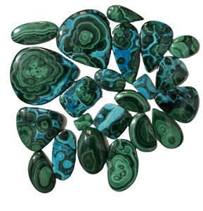 ทำด้วยมือคุณภาพสูงเกรด AAA crasocolla Malachite Cabochon อัญมณีธรรมชาติขนาดตามสั่งทำอัญมณี crasocolla แบบหลวม - Product Image 1
