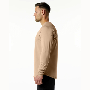 T-shirts pour hommes en coton 100% respirant, à manches courtes et longues, personnalisables, pour fitness, musculation, anti-rides, vente en gros - Product Image 4