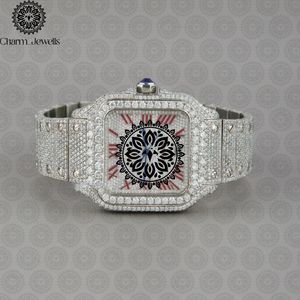 Charm_Jewells Luxury <b>Men's</b> Stainless Steel Watch 40mm Diamond Bezel Analog Mechanical Movement <b>Glass</b> Dial Auto Date Water - Product Image 1