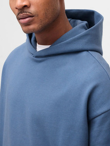 Sudadera con Capucha Azul Extra Grande para Hombre, Sudadera de Felpa Francesa de Algodón, Ropa Casual de Calle para Otoño, Sudadera de Moda, Alta Calidad, OEM - Product Image 4