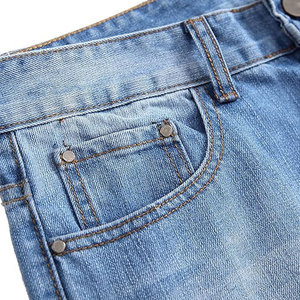 High-End Quality Straight Design Men's Distressed <b>Trouser</b> Washed Slim Fit Jeans <b>Light</b> Blue Distressed Men's Distressed <b>Trouser</b> - Product Image 4