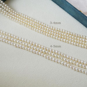 Collar de Perlas de Agua Dulce Naturales de 3-5 mm para Mujer con Fuerte Regulador de Luz, Cadena para Clavícula Casi Circular, Nicho de Mercado - Product Image 4