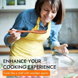 ชุดช้อนทำอาหารไม้ ช้อนเสิร์ฟอะคาเซียสไตล์เรียบง่าย เป็นมิตรกับสิ่งแวดล้อม ไม่ติดกระทะ ภาชนะบนโต๊ะอาหาร ราคาส่งออกจากโรงงานโดยตรง - Product Image 4