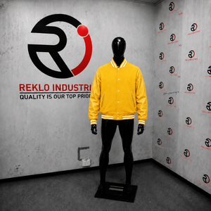 FASHION GOLD VARSITY <b>Jacket</b> Casual Turn-down Collar Regular Fit Solid STREETWEAR <b>LEATHER</b> SLEEVE VARSITY <b>JACKET</b> Color Button Clos - Product Image 3
