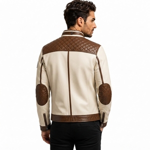Men Leather <b>Jacket</b> Classic Genuine Leather Outerwear Comfortable Inner Lining Durable Design For Casual Wear Travel Outdoor - Product Image 2