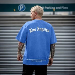 T-shirt graphique surdimensionné personnalisé pour homme, style vintage délavé, streetwear décontracté, manches courtes, coton - Product Image 4