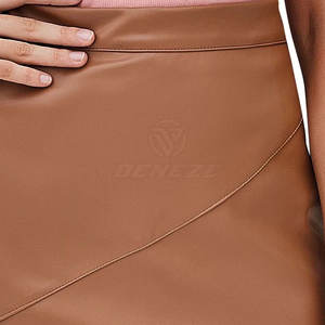 Falda de cuero para mujer a precio económico, estilo nuevo, color personalizado, hecha con cuero de alta calidad. - Product Image 6
