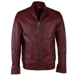 2026 GW Vintage Coated Genuine Leather Stand Collar Jacket for <b>Men</b> New Casual Design Motor Biker Pocket Autumn Outfit Canvas - Product Image 1