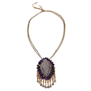 Bohemian Casual Number Pendant Necklace with <b>Rope</b> <b>Chain</b> Brass and Gemstone for Party and Anniversary - Product Image 2