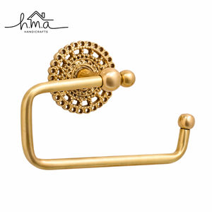 Brass Wall Mounted Toilet <b>Paper</b> Holder Gold Finish Square Backplate Round Bar Bathroom <b>Tissue</b> Roll Holder Decorative Classic - Product Image 4