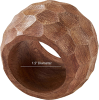 Lot de 4 anneaux de serviette en bois de manguier naturel, supports de serviette en bois pour décoration de table, dîner, mariage, fête, salle à manger rustique, maison