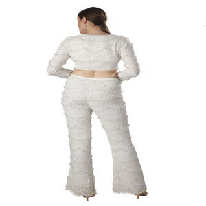 ชุดเซ็ตทำงานแขนยาวสีพื้นสำหรับผู้หญิง |   ดีไซน์เนอร์อินสไปร์ 2 ชิ้น |   ชุดเข้ากันกับกางเกงทรงสกินนี่ที่เป็นมิตรกับสิ่งแวดล้อม - Product Image 2