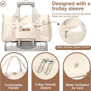 Sac de sport de voyage grande capacité, durable et léger en polyester/nylon, avec compartiment à chaussures pour la remise en forme et l'entraînement - Product Image 6