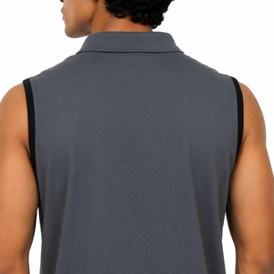 Polo sans manches pour homme, coupe athlétique, séchage rapide, style moderne, vêtements de sport, tissu premium pour polo sans manches pour homme - Product Image 6