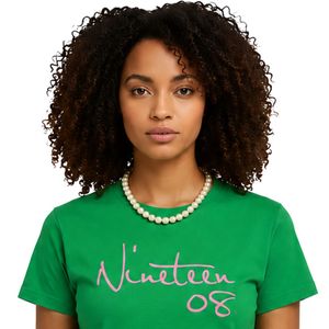 T-shirt vert à manches courtes pour femmes, numéro 08, en coton, avec image graphique, décontracté, à la mode, pour l'été, usage quotidien, vêtements tendance, confortables - Product Image 6