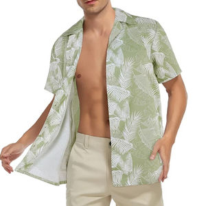 Chemise de plage respirante pour homme, couleur personnalisée, logo personnalisé, manches courtes, prête pour la sublimation - Product Image 1