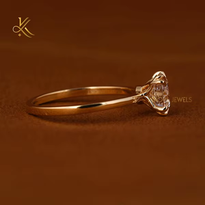 Bague de mariage en diamant de laboratoire de luxe plaqué or 14 carats, design classique, éclat étincelant, élégante, pour couple, bijou intemporel - Product Image 6