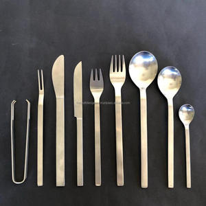 Pewter Antique Cutlery <b>Sets</b> Japanese Style Food Contact Safe Stainless Steel Silverware <b>Set</b> Factory Price - Product Image 2