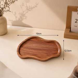 Plateau de service artisanal en bois d'acacia au design moderne pour bijoux, idéal pour mariages, Diwali, présentoir décoratif de bougies, salle de bain - Product Image 1