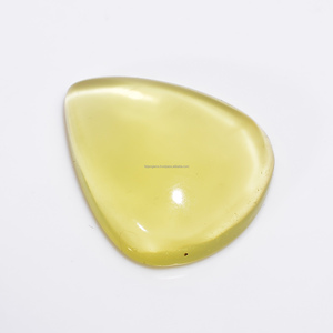 พลอย FAIJAN GEMS เลมอนโทแพซ/ควอตซ์ธรรมชาติ รูปทรงผสม ปรับขนาดให้เรียบ ด้านหลังแบน แบบคาโบชอง ผ่านการประเมินโดยบุคคลที่สาม จากราชสถาน สำหรับทำเครื่องประดับ - Product Image 2