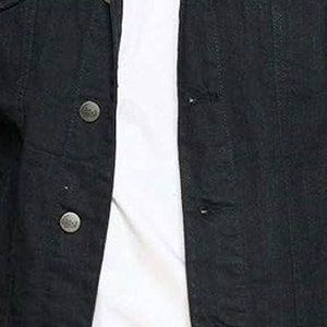 Outfitize International Vente en gros de vestes en jean noires pour hommes, impression de logo personnalisé, streetwear, vestes en jean tendance - Product Image 4