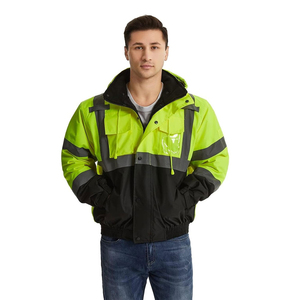 <b>Mens</b> <b>Reflective</b> Construction Safety <b>Jacket</b> Waterproof High Visibility Workwear for Outdoor Protection - Product Image 5