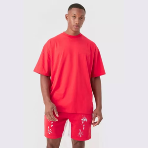 Ensemble short et sweat à capuche 2026 en coton 100 %, coupe ample à épaules tombantes, personnalisable avec logo, pour homme - Product Image 4