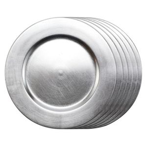 Assiette de présentation ronde en métal texturé martelé argenté, sous-assiette décorative de luxe en acier inoxydable pour mariage, vaisselle de table, assiette de dîner - Product Image 2