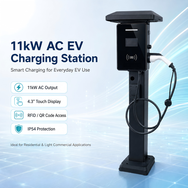 11kW AC EV Charging Station for Fleet Depot Taxi Parking and Commercial Vehicles