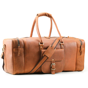 Sac de voyage sport en cuir véritable marron unisexe de taille cabine, qualité supérieure, moderne, directement du fabricant - Product Image 3