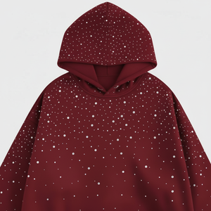 Solid Color Vintage Winter 100% Cotton 400 GSM Heavy Weight Distressed Acid Washed Zip Hoodie for Men Rhinestones Men Sweatshirt - Product Image 3