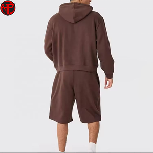 Conjunto de Sudadera con Capucha y Pantalones Cortos para Hombre, Estilo Moderno, Ajuste Cómodo para Gimnasio y Deportes, Talla Grande para Uso Diario en Invierno - Product Image 6