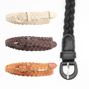 Ceinture large en cuir tressé style rétro avec boucle en fer PU, ceinture décorative pour chemise et robe, ceinture de mode pour femme - Product Image 5