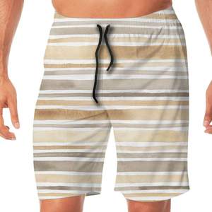 Pantalones Cortos Deportivos para Hombre, Color Rosa, Estampado Geométrico, 100% Algodón, Cintura Elástica, Tejido de Punto, Secado Rápido, Transpirables, Ecológicos - Product Image 3