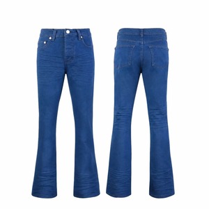 Custom Men's New Slim Fit <b>Elastic</b> Denim Vintage Knitted Straight Acid Wash Drawstring Closure Mid Waist High Quality <b>Jeans</b> - Product Image 5