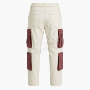 Pantalon Cargo Homme 100% Coton de Qualité Supérieure, Coupe Droite, Grande Taille, Imperméable, Lavé, Fabriqué au Pakistan - Product Image 2