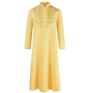 Servicio OEM, Abaya Saudí Marrón, Thobes, Suministro Directo de Fábrica, Precio al por Mayor, Ropa Islámica, Thobes con Bordado Marroquí para Hombre - Product Image 3