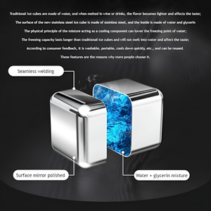 Cubitos de Hielo Reutilizables de Acero Inoxidable, Piedras de Whisky Metálicas para Enfriar Bebidas, para Cócteles, Vino y Uso en Bares - Product Image 5